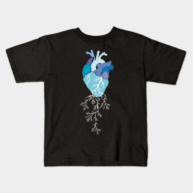 Blue heart v2 - Heart - Kids T-Shirt | TeePublic